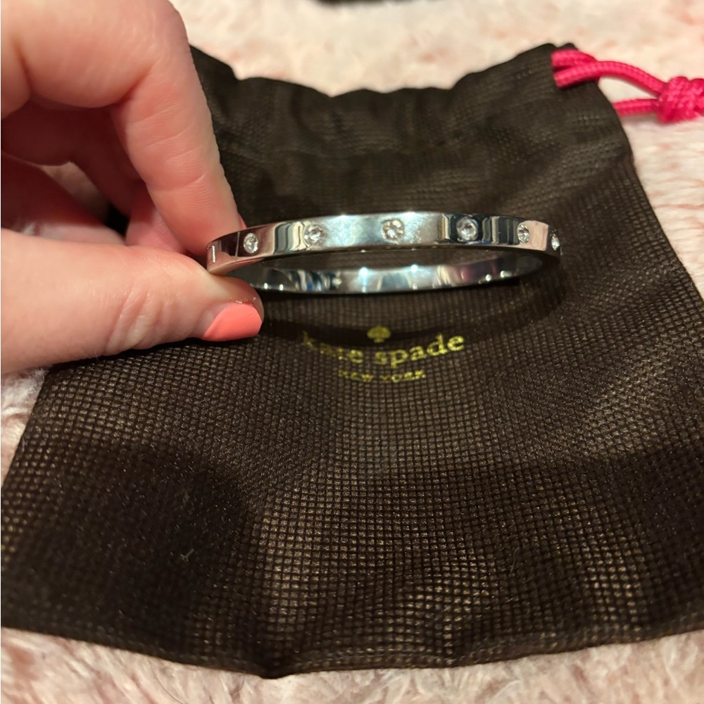 Kate Spade Silver Set in Stone Bangle - Picture 3 of 6
